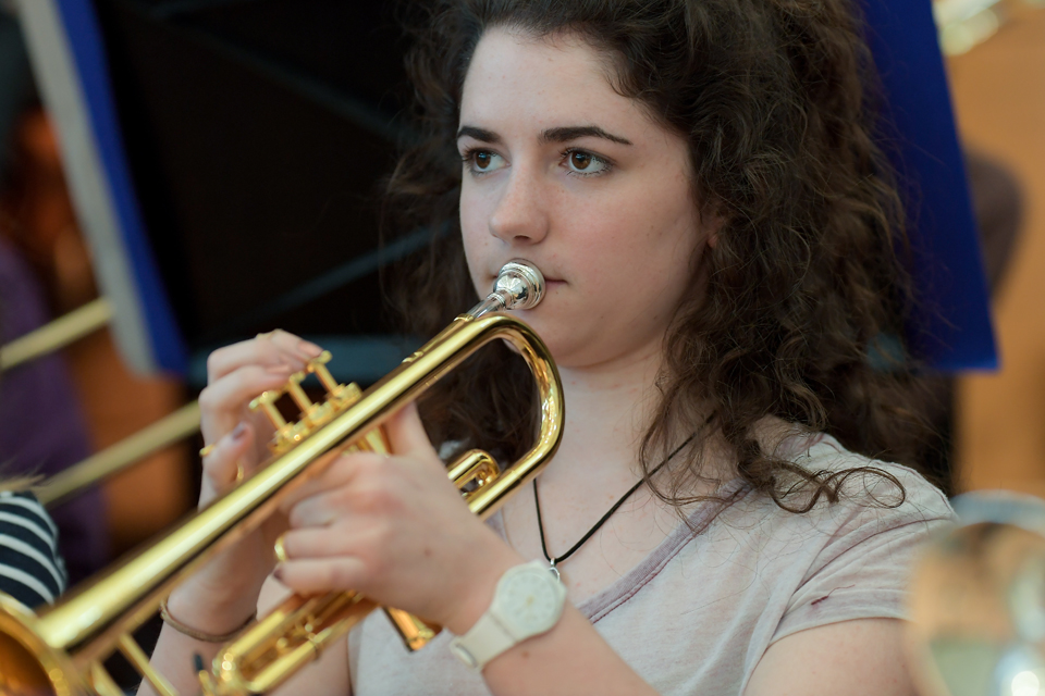 A young trumpet player of the RCM Junior Department 