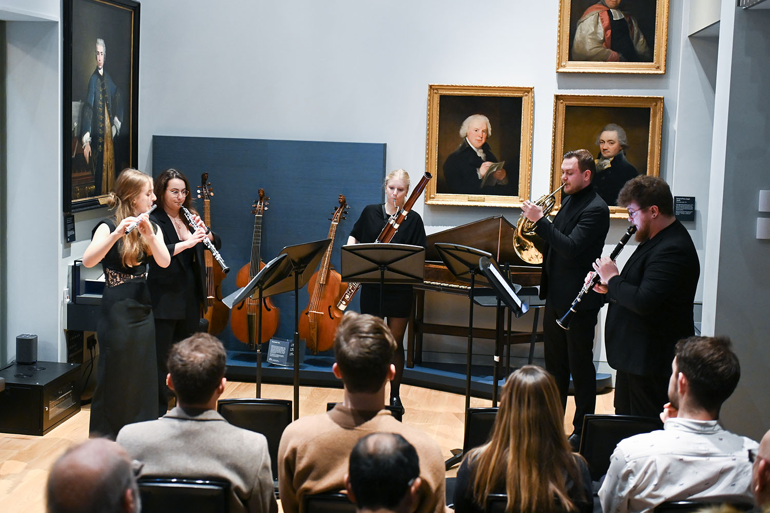 A woodwind chamber group performing in the RCM Museum