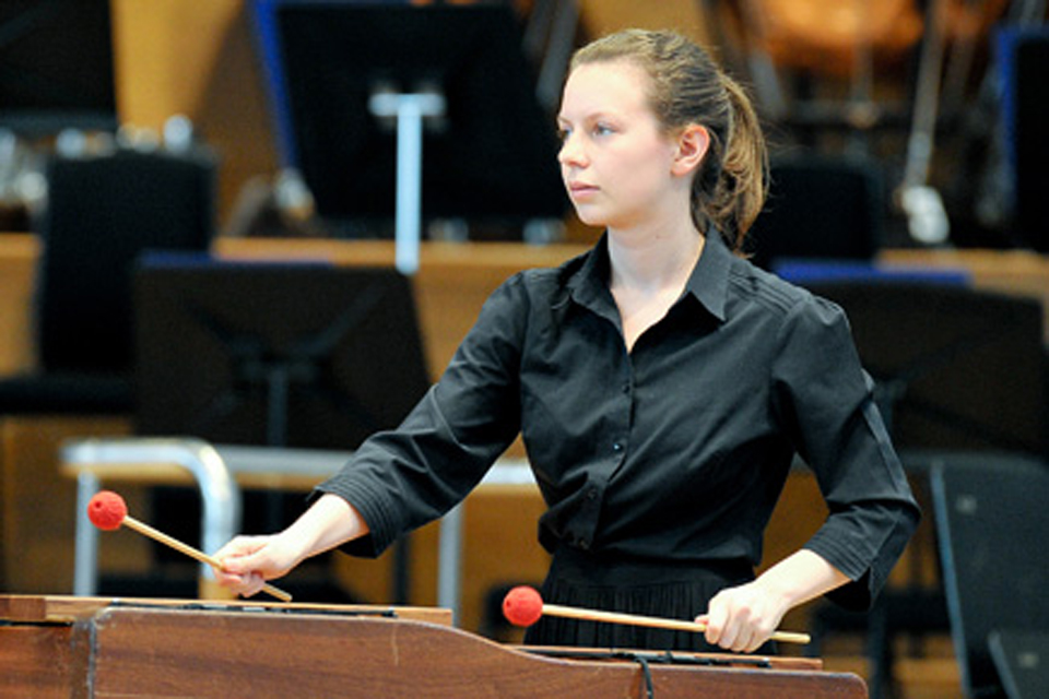 A percusion soloist from the RCMJD performing