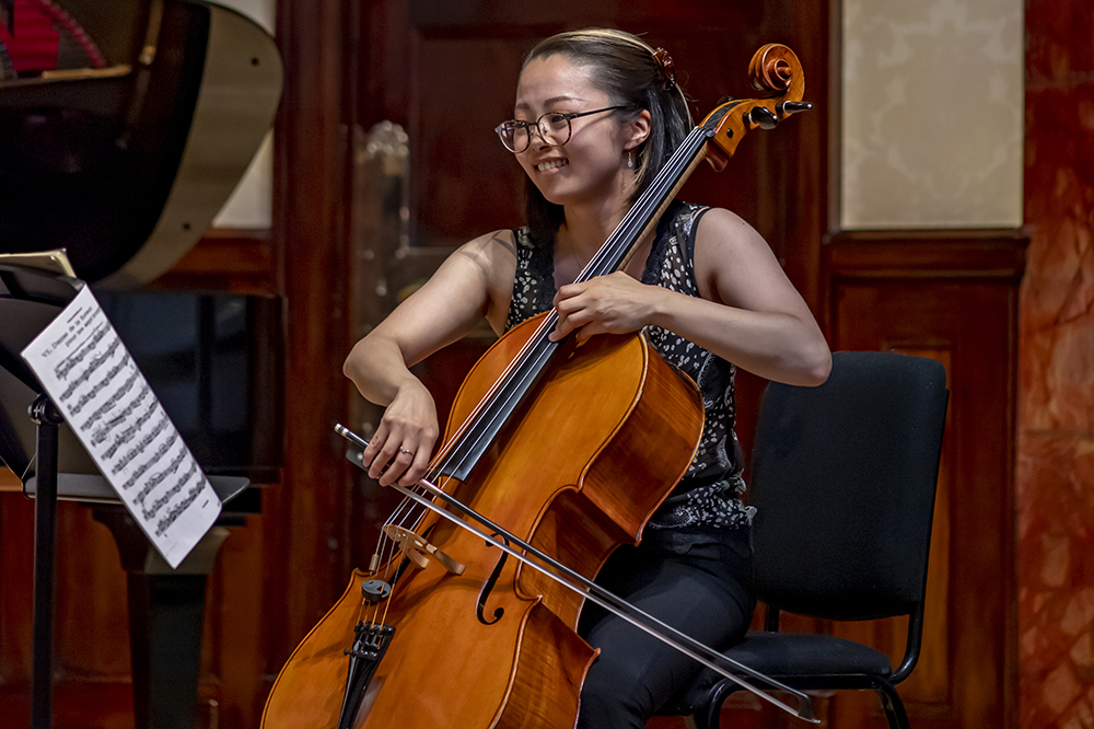 A cellist peforms at Wigmore Hall